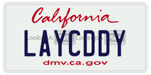 LAYCDDY  license plate in CA