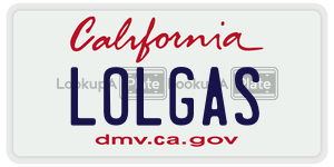 LOLGAS license plate in California