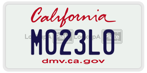 M023L0  license plate in CA