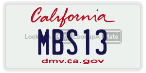 MBS13  license plate in CA