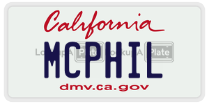 MCPHIL  license plate in CA