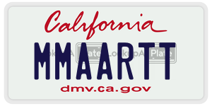 MMAARTT license plate in California