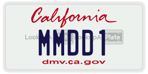 MMDD1 license plate in California