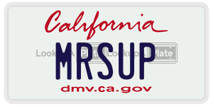 MRSUP license plate in California
