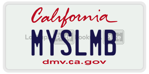 MYSLMB license plate in California