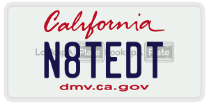 N8TEDT license plate in California