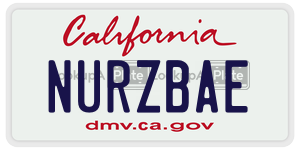 NURZBAE  license plate in CA