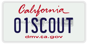 O1SCOUT license plate in California