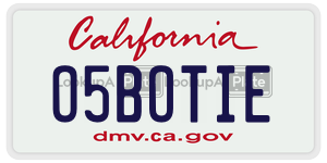O5BOTIE license plate in California