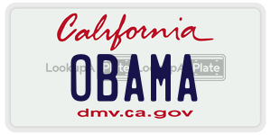 OBAMA license plate in California