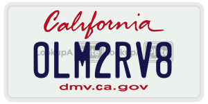 OLM2RV8  license plate in CA