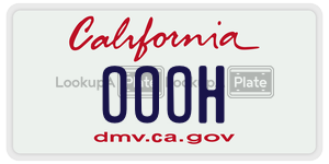 OOOH license plate in California