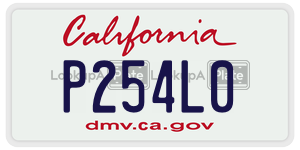 P254L0 license plate in California