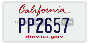 PP2657  license plate in CA
