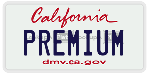 PREMIUM  license plate in CA