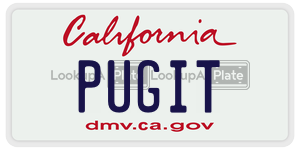 PUGIT license plate in California