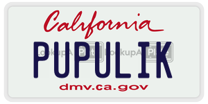 PUPULIK license plate in California