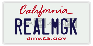 REALMGK license plate in California
