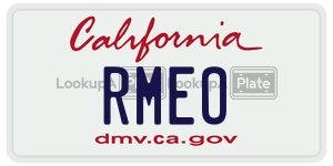 RMEO license plate in California
