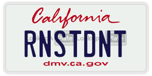 RNSTDNT license plate in California