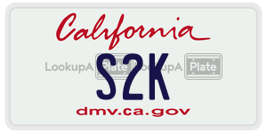 S2K license plate in California