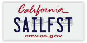SAILFST license plate in California