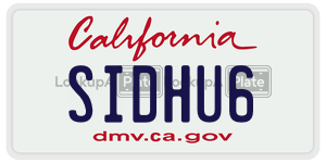 SIDHU6 license plate in California