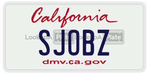 SJOBZ license plate in California