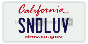 SNDLUV license plate in California