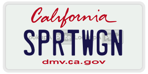 SPRTWGN license plate in California