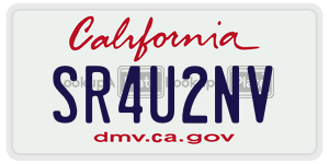 SR4U2NV license plate in California