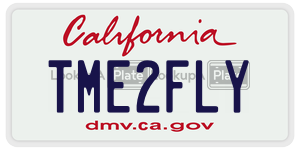 TME2FLY license plate in California