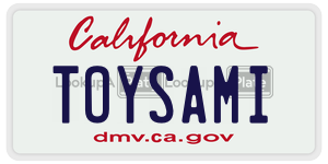 TOYSAMI license plate in California