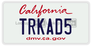 TRKAD5 license plate in California