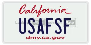USAFSF license plate in California