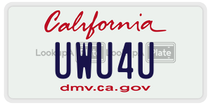 UWU4U  license plate in CA