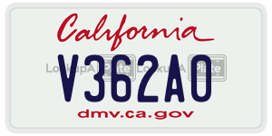 V362A0  license plate in CA