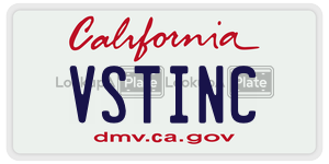 VSTINC license plate in California