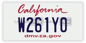 W261Y0 license plate in California