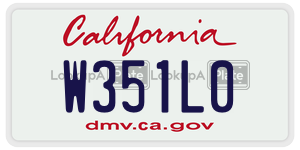 W351L0 license plate in California