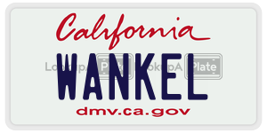 WANKEL license plate in California