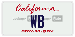 WB license plate in California