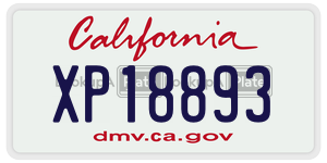 XP18893 license plate in California