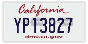 YP13827 license plate in California