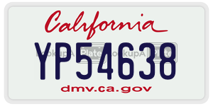 YP54638 license plate in California