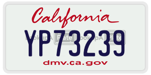 YP73239 license plate in California