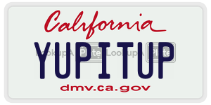 YUPITUP license plate in California
