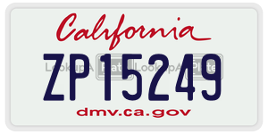 ZP15249  license plate in CA