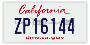 ZP16144  license plate in CA