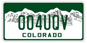 004UQV  license plate in CO